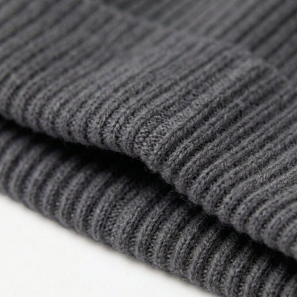 Designer 100% Cashmere Rib-Knit Beanie