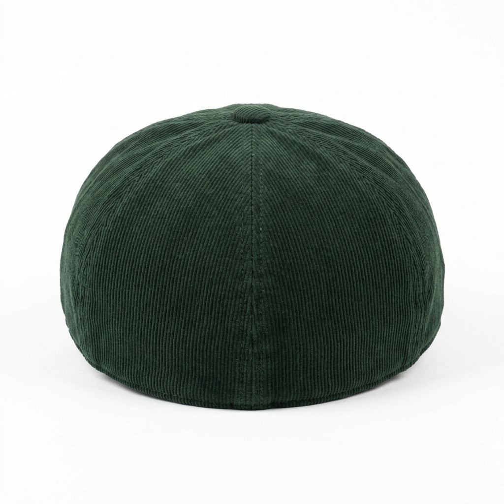 Retro Green Corduroy Newsboy Cap for Women
