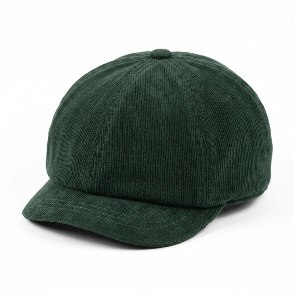 Retro Green Corduroy Newsboy Cap for Women