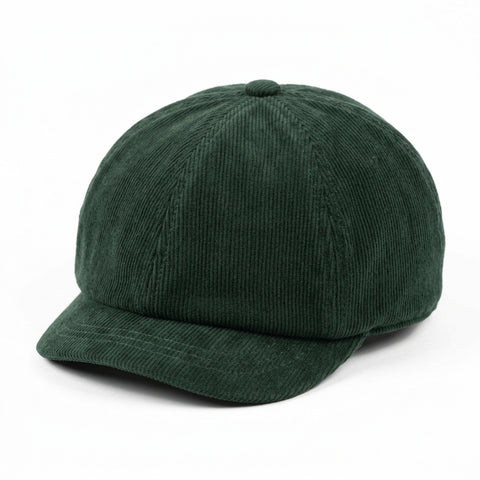 Retro Green Corduroy Newsboy Cap for Women