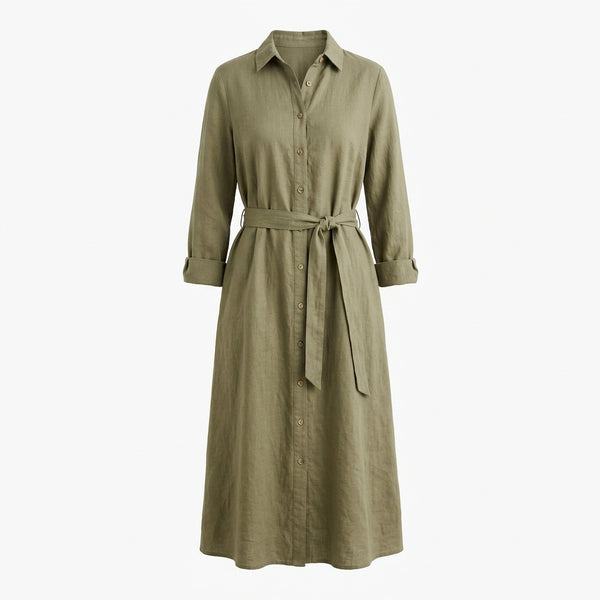 Vintage Linen Cotton Shirt Dress