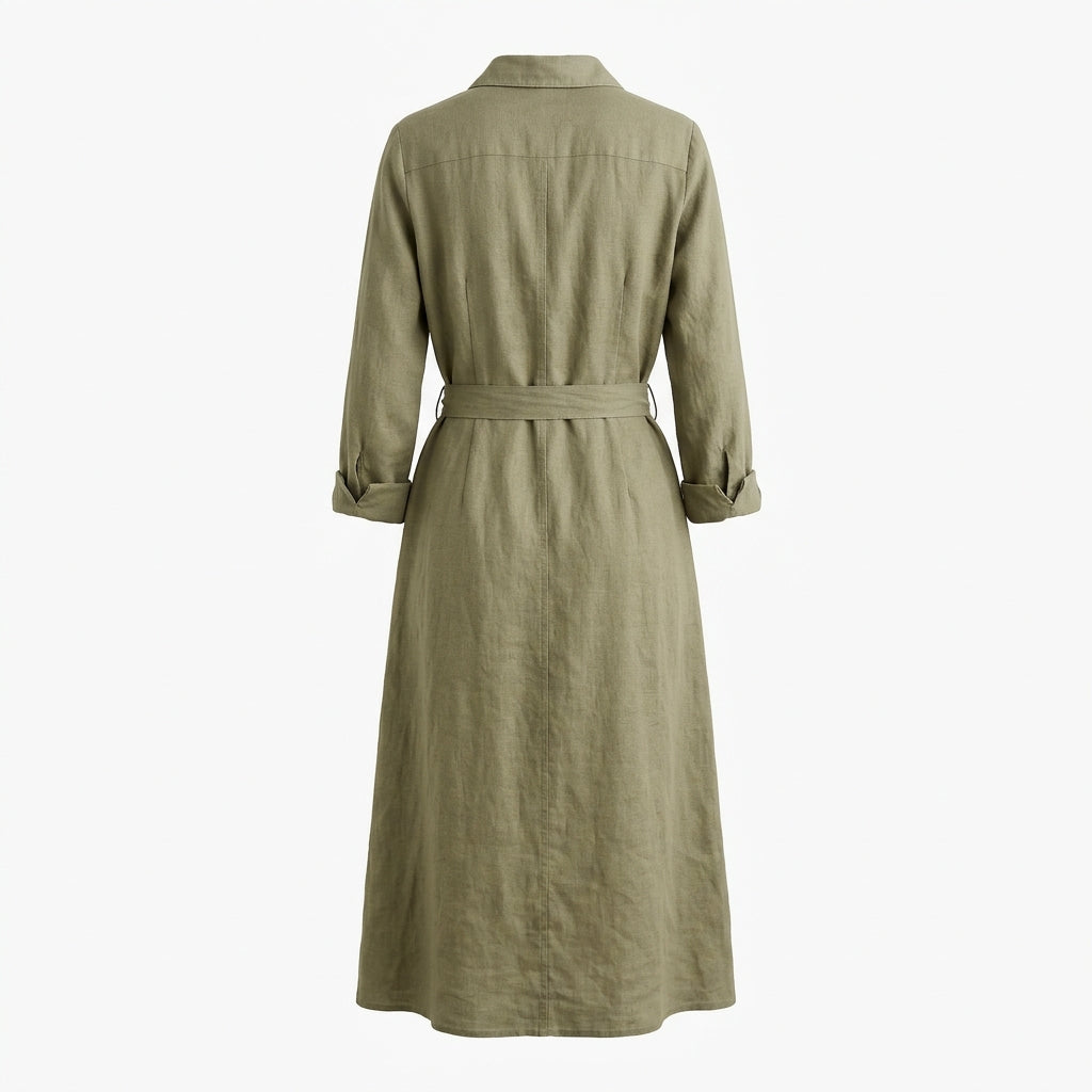 Vintage Linen Cotton Shirt Dress