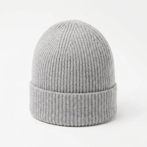 Designer 100% Cashmere Rib-Knit Beanie