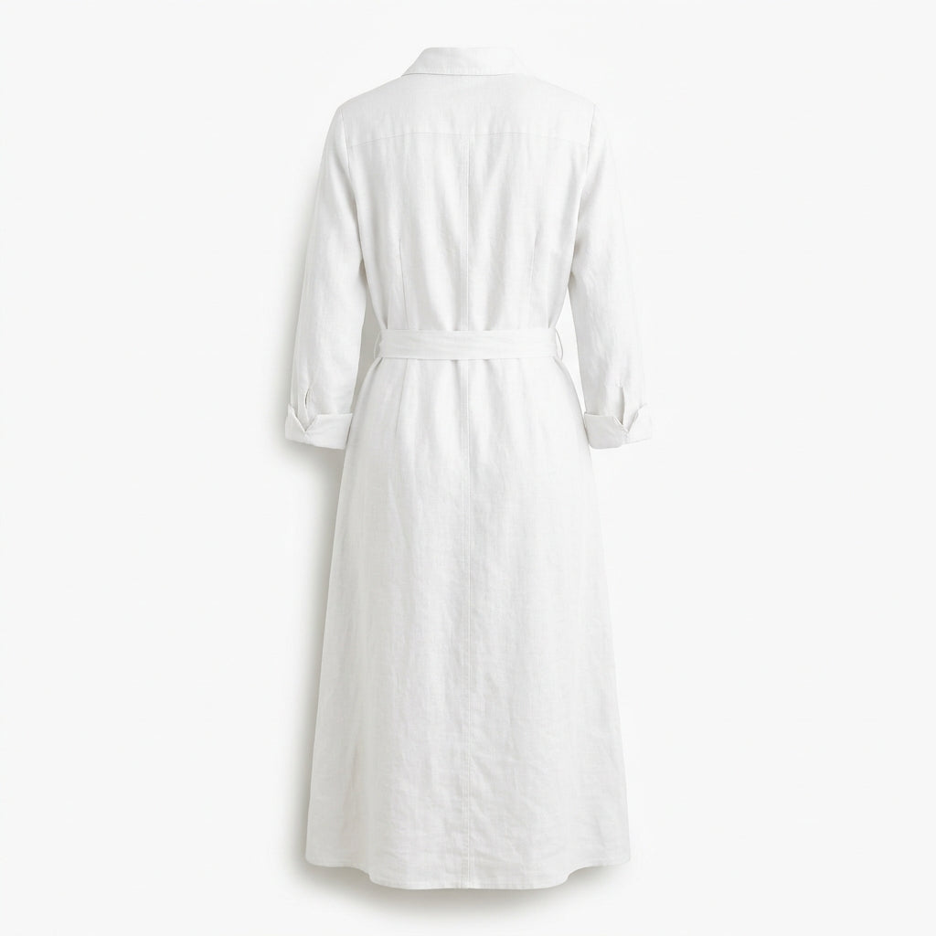 Vintage Linen Cotton Shirt Dress